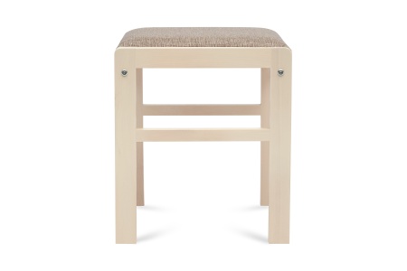 Табурет Модерн с мягкой крышкой выбеленная береза / темно-бежевый