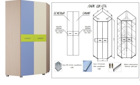 Шкаф Угловой Лайк  (Ш-900 х В-2108 х Г-900 мм)