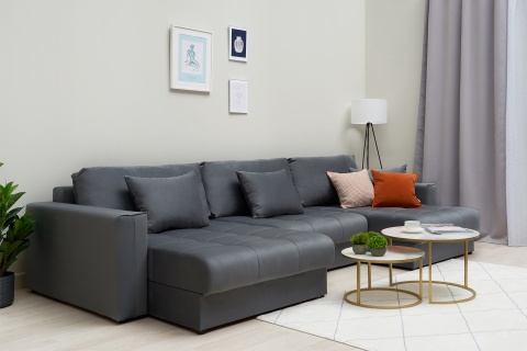 Диван п-образный тик-так Монарх М1О2 темно-серый