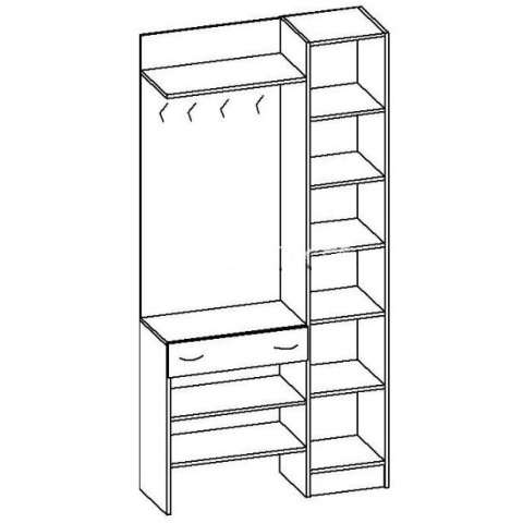 Прихожая Валери-1/Разные Цвета (0,95х1,95х0,34)