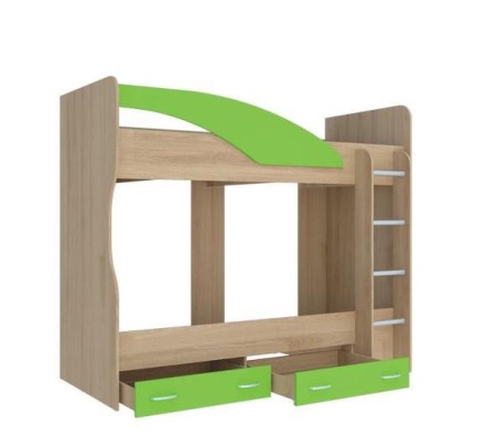 Кровать Двухъярусная (Д-2032хВ-1700хГ-1000 мм)/Разные Цвета