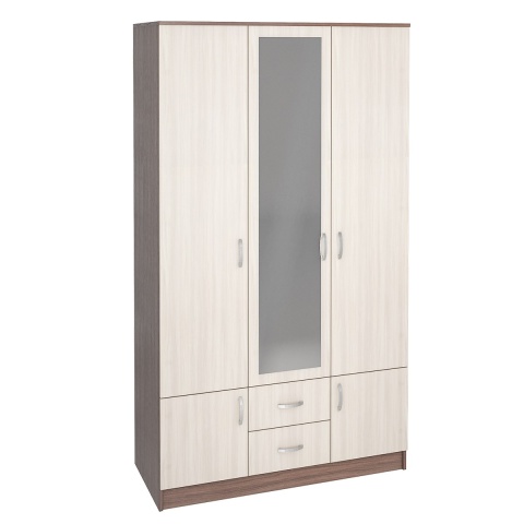 Шкаф Рига 3-х Створчатый с Зеркалом ШК-3/Разные Цвета (Ш-1200 х В-2120 х Г-520 мм)