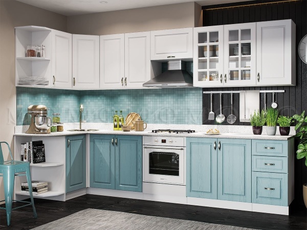 Кухонный Гарнитур Угловой Кармен 1 № 3 МДФ 1300  х 3200 мм/Разные Цвета