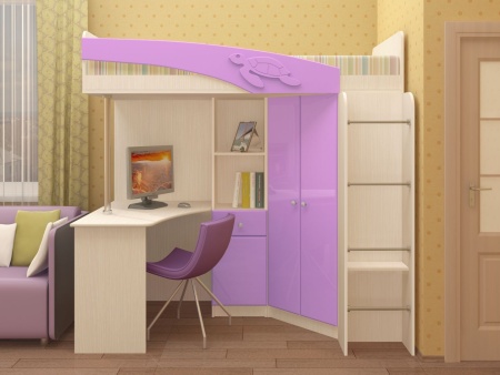 Детская Чердак Ириска МДФ Разные Цвета ( 2,03х1,95х1,2/спальное место 0,8х2,0)